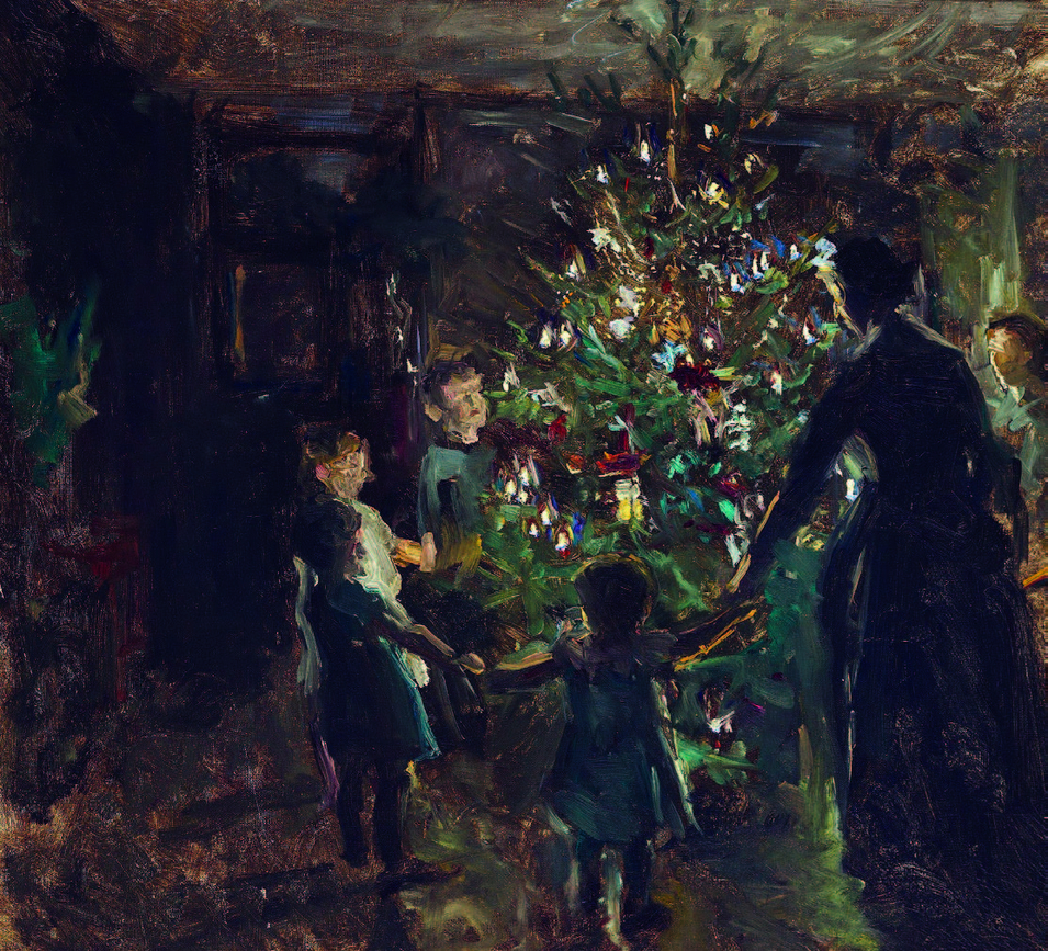 Oliemaleri: ”Glade jul”, Viggo Johansen, 1891.